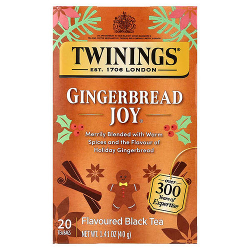 <img alt="Twinings, Flavored Black Tea, Gingerbread Joy, 20 Tea Bags, 1.41 oz (40 g)" title="Twinings, Flavored Black Tea, Gingerbread Joy, 20 Tea Bags, 1.41 oz (40 g),070177226299"