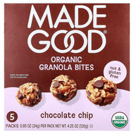 <img alt="MadeGood, Organic Granola Bites, Chocolate Chip, 5 Packs, 0.85 oz (24 g) Each" title="MadeGood, Organic Granola Bites, Chocolate Chip, 5 Packs, 0.85 oz (24 g) Each,687456223551"