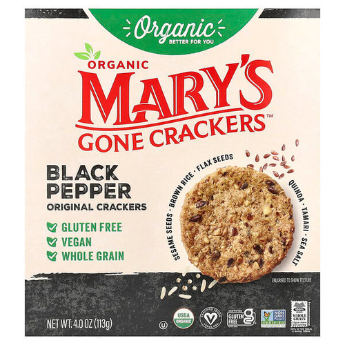 <img alt="Marys Gone Crackers, Organic Black Pepper Original Crackers, 4 oz (113 g)" title="Marys Gone Crackers, Organic Black Pepper Original Crackers, 4 oz (113 g),850064476026"