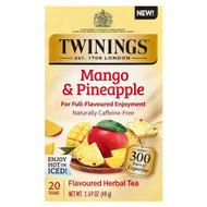 <img alt="Twinings, Flavored Herbal Tea, Mango & Pineapple, Caffeine-Free, 20 Tea Bags, 1.69 oz (48 g)" title="Twinings, Flavored Herbal Tea, Mango & Pineapple, Caffeine-Free, 20 Tea Bags, 1.69 oz (48 g),070177233495"