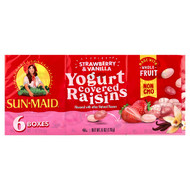 <img alt="Sun-Maid, Yogurt Covered Raisins, Strawberry & Vanilla, 6 Boxes, 1 oz (28.3 g) Each" title="Sun-Maid, Yogurt Covered Raisins, Strawberry & Vanilla, 6 Boxes, 1 oz (28.3 g) Each,041143090534"