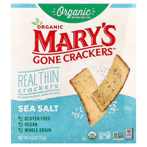 <img alt="Marys Gone Crackers, Organic Real Thin Crackers, Sea Salt, 4 oz (113 g)" title="Marys Gone Crackers, Organic Real Thin Crackers, Sea Salt, 4 oz (113 g),850064476156"