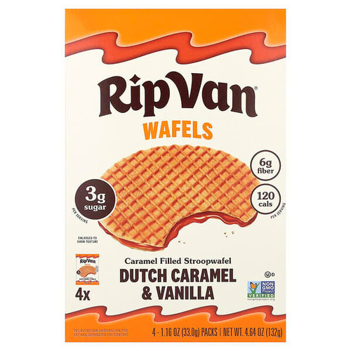 <img alt="Rip Van Wafels, Caramel Filled Stroopwafel, Dutch Caramel & Vanilla, 4 Packs, 1.16 oz (33 g) Each" title="Rip Van Wafels, Caramel Filled Stroopwafel, Dutch Caramel & Vanilla, 4 Packs, 1.16 oz (33 g) Each,850007857967"