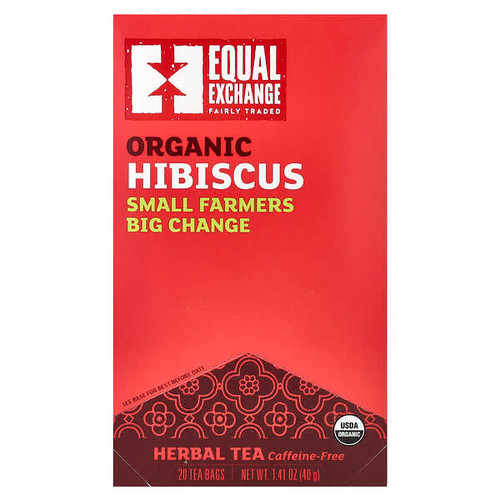 <img alt="Equal Exchange, Organic Hibiscus, Herbal Tea, Caffeine-Free, 20 Tea Bags, 1.41 oz (40 g)" title="Equal Exchange, Organic Hibiscus, Herbal Tea, Caffeine-Free, 20 Tea Bags, 1.41 oz (40 g),745998991571"