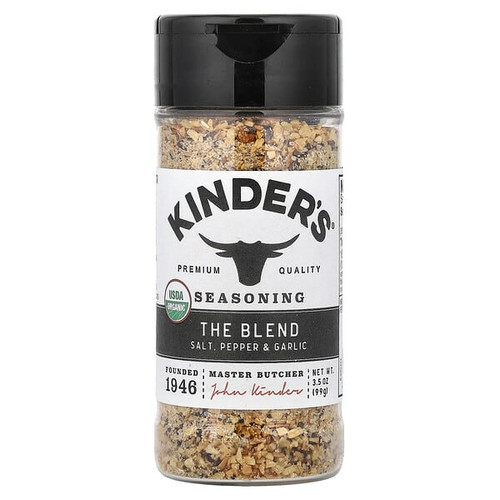 <img alt="KINDERs, Seasoning, The Blend, Salt, Pepper & Garlic, 3.5 oz (99 g)" title="KINDERs, Seasoning, The Blend, Salt, Pepper & Garlic, 3.5 oz (99 g),755795390019"