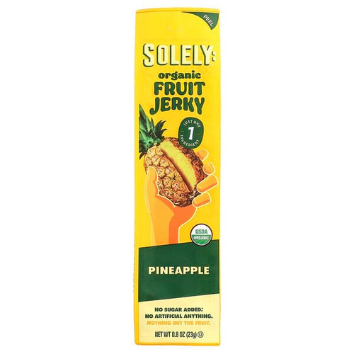 <img alt="3 PACK of Solely, Organic Fruit Jerky, Pineapple, 0.8 oz (23 g)" title="3 PACK of Solely, Organic Fruit Jerky, Pineapple, 0.8 oz (23 g),856261006134"