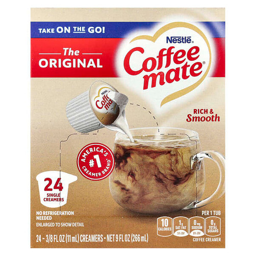<img alt="Coffee Mate, Liquid Coffee Creamer, Original, 24 Creamers, 3-8 fl oz (11ml) Each" title="Coffee Mate, Liquid Coffee Creamer, Original, 24 Creamers, 3-8 fl oz (11ml) Each,050000341016"