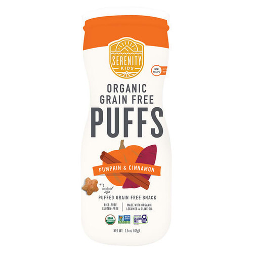 <img alt="Serenity Kids, Organic Grain Free Puffs, Pumpkin & Cinnamon, 1.5 oz (42 g)" title="Serenity Kids, Organic Grain Free Puffs, Pumpkin & Cinnamon, 1.5 oz (42 g),850000411470"