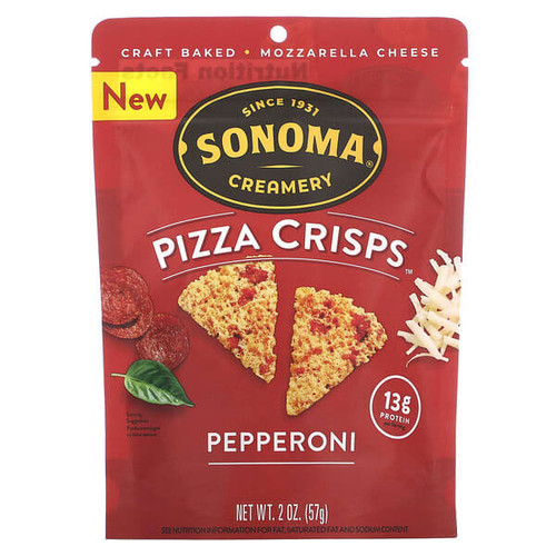 <img alt="Sonoma Creamery, Pizza Crisps, Pepperoni, 2 oz (57 g)" title="Sonoma Creamery, Pizza Crisps, Pepperoni, 2 oz (57 g),023278526010"