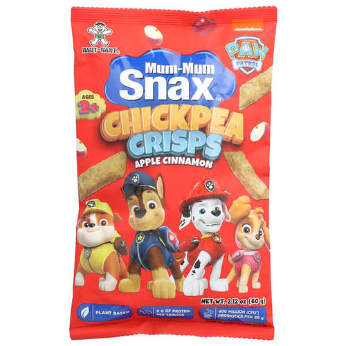 <img alt="Hot Kid, Mum-Mum Snax, Chickpea Crisps, Paw Patrol, Ages 2+, Apple Cinnamon, 2.12 oz (60 g)" title="Hot Kid, Mum-Mum Snax, Chickpea Crisps, Paw Patrol, Ages 2+, Apple Cinnamon, 2.12 oz (60 g),686352606086"
