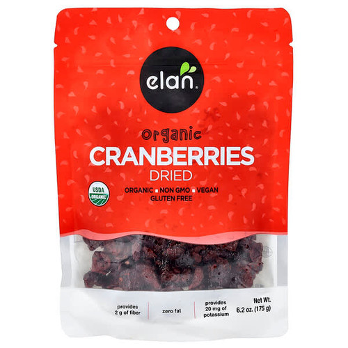 <img alt="Elan, Organic Dried Cranberries, 6.2 oz (175 g)" title="Elan, Organic Dried Cranberries, 6.2 oz (175 g),805509080405"
