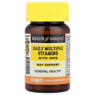 <img alt="Mason Natural, Daily Multiple Vitamins with Iron, 100 Tablets" title="Mason Natural, Daily Multiple Vitamins with Iron, 100 Tablets,311845000019"