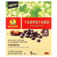 <img alt="Sun-Maid, Farmstand Reserve, Raisins, Sea Salt Cocoa & Caramel Dusted, 5 Packs, 0.8 oz (23 g) Each" title="Sun-Maid, Farmstand Reserve, Raisins, Sea Salt Cocoa & Caramel Dusted, 5 Packs, 0.8 oz (23 g) Each,041143070574"