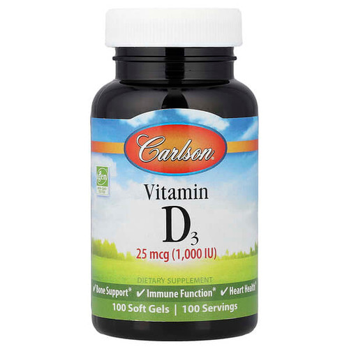 <img alt="Carlson, Vitamin D3, 25 mcg (1,000 IU), 100 Soft Gels" title="Carlson, Vitamin D3, 25 mcg (1,000 IU), 100 Soft Gels,088395014512"