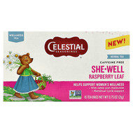 <img alt="Celestial Seasonings, She-Well, Herbal Tea, Raspberry Leaf, Caffeine Free, 16 Tea Bags, 0.75 oz (21 g)" title="Celestial Seasonings, She-Well, Herbal Tea, Raspberry Leaf, Caffeine Free, 16 Tea Bags, 0.75 oz (21 g),070734549939"