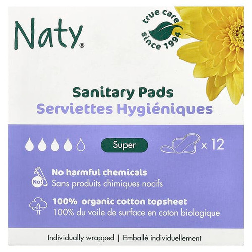 <img alt="Naty, Sanitary Pads, Super, 12 Pads" title="Naty, Sanitary Pads, Super, 12 Pads,7330933000185"