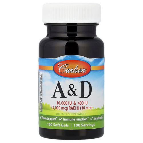 <img alt="Carlson, Vitamin A & D, 100 Soft Gels" title="Carlson, Vitamin A & D, 100 Soft Gels,088395012112"