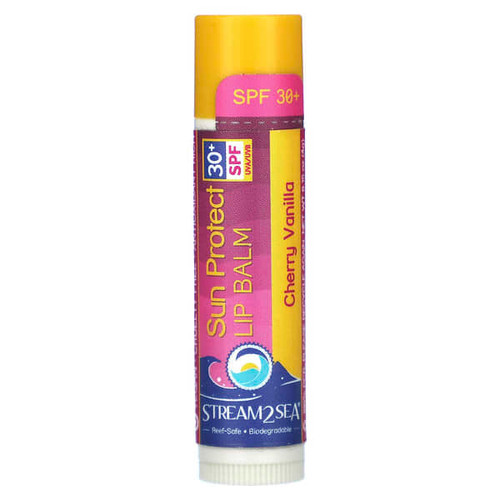 <img alt="Stream2Sea, Sun Protect Lip Balm, SPF 30+, Cherry Vanilla, 0.15 oz (4 g)" title="Stream2Sea, Sun Protect Lip Balm, SPF 30+, Cherry Vanilla, 0.15 oz (4 g),851061008500"