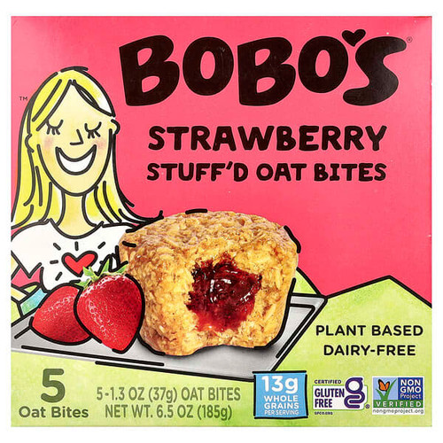 <img alt="Bobos Oat Bars, Stuffd Oat Bites, Strawberry, 5 Bites, 1.3 oz (37 g) Each" title="Bobos Oat Bars, Stuffd Oat Bites, Strawberry, 5 Bites, 1.3 oz (37 g) Each,829262002184"
