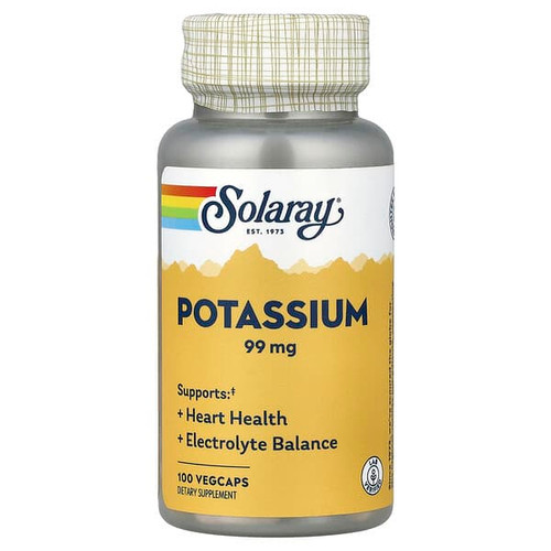 <img alt="Solaray, Potassium, 99 mg, 100 VegCaps" title="Solaray, Potassium, 99 mg, 100 VegCaps,076280046700"