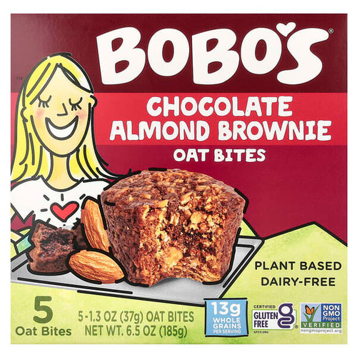 <img alt="Bobos Oat Bars, Chocolate Almond Brownie Oat Bites, 5 Bites 1.3 oz (37 g) Each" title="Bobos Oat Bars, Chocolate Almond Brownie Oat Bites, 5 Bites 1.3 oz (37 g) Each,829262003471"