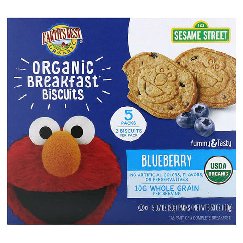 <img alt="Earths Best, Organic Breakfast Biscuits, 2 Years and Up, Blueberry, 5 Packs, 0.7 oz (20 g) Each" title="Earths Best, Organic Breakfast Biscuits, 2 Years and Up, Blueberry, 5 Packs, 0.7 oz (20 g) Each,023923203792"