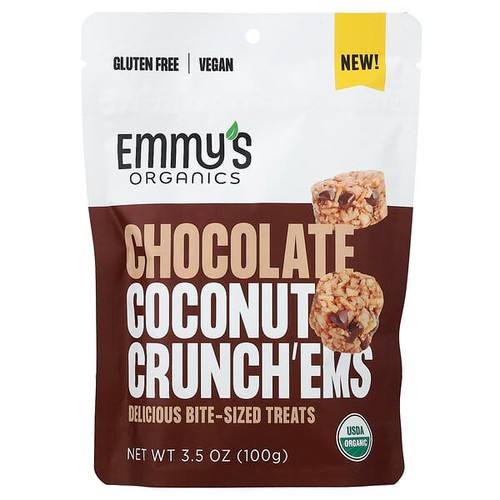 <img alt="Emmys Organic Cookies, Chocolate Coconut Crunchems, 3.5 oz (100 g)" title="Emmys Organic Cookies, Chocolate Coconut Crunchems, 3.5 oz (100 g),850711006699"