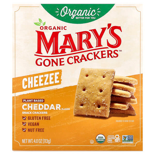 <img alt="Marys Gone Crackers, Organic Cheezee Snack Crackers, Cheddar, 4 oz (113 g)" title="Marys Gone Crackers, Organic Cheezee Snack Crackers, Cheddar, 4 oz (113 g),850064476125"