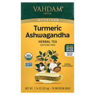 <img alt="VAHDAM India, Infusions, Herbal Tea, Turmeric Ashwagandha, Caffeine Free, 18 Infusion Bags, 1.14 oz (32.4 g)" title="VAHDAM India, Infusions, Herbal Tea, Turmeric Ashwagandha, Caffeine Free, 18 Infusion Bags, 1.14 oz (32.4 g),810131831769"