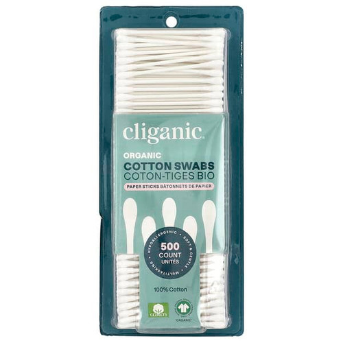 <img alt="Cliganic, Organic Cotton Swabs, 500 Count" title="Cliganic, Organic Cotton Swabs, 500 Count,855102007514"