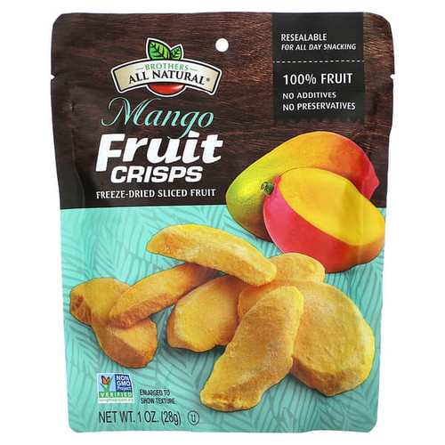 <img alt="Brothers-All-Natural, Fruit Crisps, Mango, 1 oz (28 g)" title="Brothers-All-Natural, Fruit Crisps, Mango, 1 oz (28 g),811387017143"