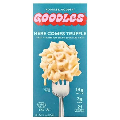 <img alt="Goodles, Here Comes Truffle, Creamy Truffle Cheddar and Shells, 6 oz (170 g)" title="Goodles, Here Comes Truffle, Creamy Truffle Cheddar and Shells, 6 oz (170 g),850031990159"
