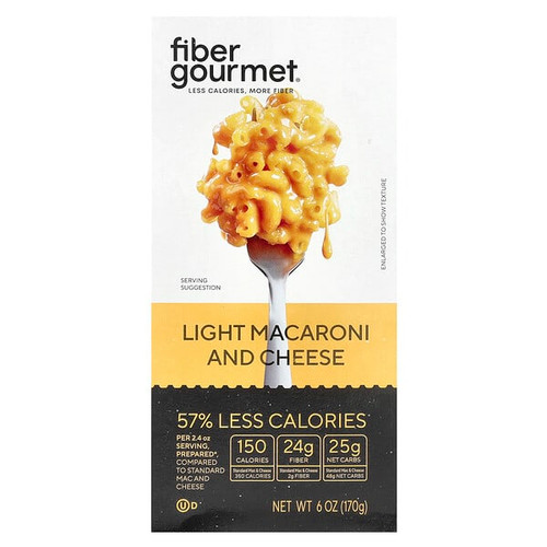 <img alt="Fiber Gourmet, Light Macaroni and Cheese, 6 oz (170 g)" title="Fiber Gourmet, Light Macaroni and Cheese, 6 oz (170 g),892245002075"
