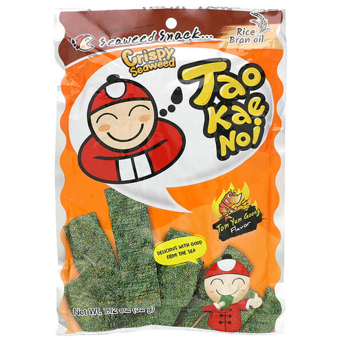 <img alt="Tao Kae Noi, Crispy Seaweed Snack, Tom Yum Goong, 1.12 oz (32 g)" title="Tao Kae Noi, Crispy Seaweed Snack, Tom Yum Goong, 1.12 oz (32 g),8858702402521"