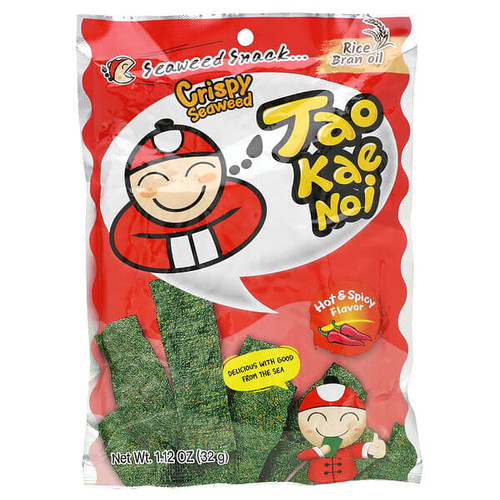 <img alt="Tao Kae Noi, Crispy Seaweed Snack, Hot & Spicy , 1.12 oz (32 g)" title="Tao Kae Noi, Crispy Seaweed Snack, Hot & Spicy , 1.12 oz (32 g),8857107231781"