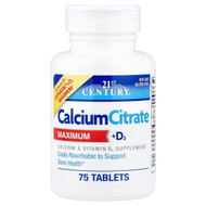 <img alt="21st Century, Calcium Citrate + D3, Maximum, 75 Tablets" title="21st Century, Calcium Citrate + D3, Maximum, 75 Tablets,740985274927"