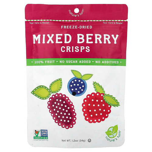 <img alt="Natures Turn, Freeze-Dried Mixed Berry Crisps, 1.2 oz (34 g)" title="Natures Turn, Freeze-Dried Mixed Berry Crisps, 1.2 oz (34 g),850025365000"