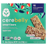 <img alt="Cerebelly, Smart Bars, Organic Toddler Bars, Apple Kale, 5 Bars, 0.84 oz (24 g) Each" title="Cerebelly, Smart Bars, Organic Toddler Bars, Apple Kale, 5 Bars, 0.84 oz (24 g) Each,850003898537"
