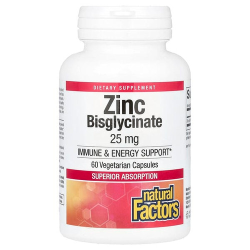 <img alt="Natural Factors, Zinc Bisglycinate,  25 mg , 60 Vegetarian Capsules" title="Natural Factors, Zinc Bisglycinate,  25 mg , 60 Vegetarian Capsules,068958016924"