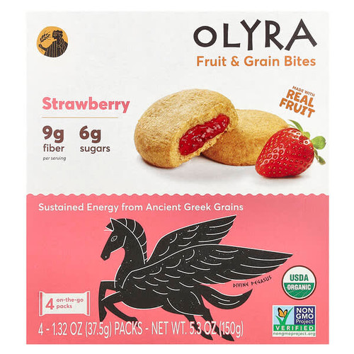 <img alt="Olyra, Fruit & Grain Bites, Strawberry , 4 Packs, 1.32 oz (37.5 g) Each" title="Olyra, Fruit & Grain Bites, Strawberry , 4 Packs, 1.32 oz (37.5 g) Each,819019020721"