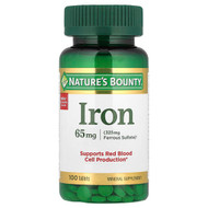 <img alt="Natures Bounty, Iron, 65 mg, 100 Tablets" title="Natures Bounty, Iron, 65 mg, 100 Tablets,074312413834"