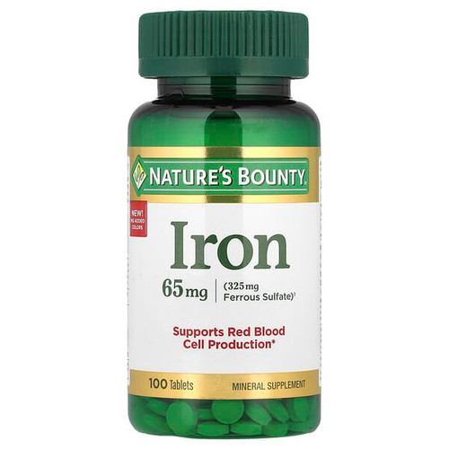 <img alt="Natures Bounty, Iron, 65 mg, 100 Tablets" title="Natures Bounty, Iron, 65 mg, 100 Tablets,074312413834"