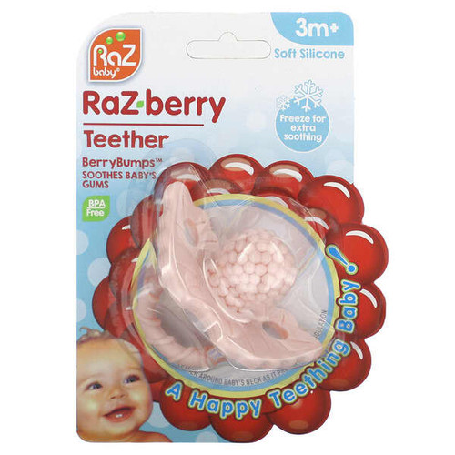 <img alt="RaZbaby, RaZ-berry Teether, 3 Months+, Pink, 1 Count" title="RaZbaby, RaZ-berry Teether, 3 Months+, Pink, 1 Count,857371000340"