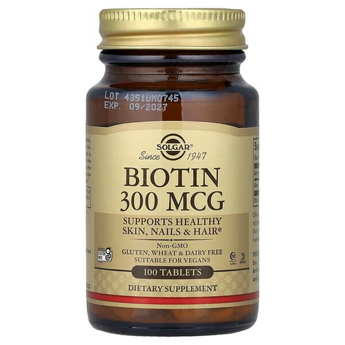 <img alt="Solgar, Biotin, 300 mcg, 100 Tablets" title="Solgar, Biotin, 300 mcg, 100 Tablets,033984002807"