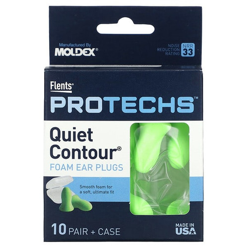 <img alt="Flents, Protechs, Quiet Contour Foam Ear Plugs, 10 Pair + Case" title="Flents, Protechs, Quiet Contour Foam Ear Plugs, 10 Pair + Case,025715004655"