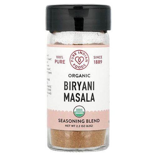 <img alt="Pure Indian Foods, Organic Biryani Masala, 2.2 oz (62 g)" title="Pure Indian Foods, Organic Biryani Masala, 2.2 oz (62 g),850035485743"