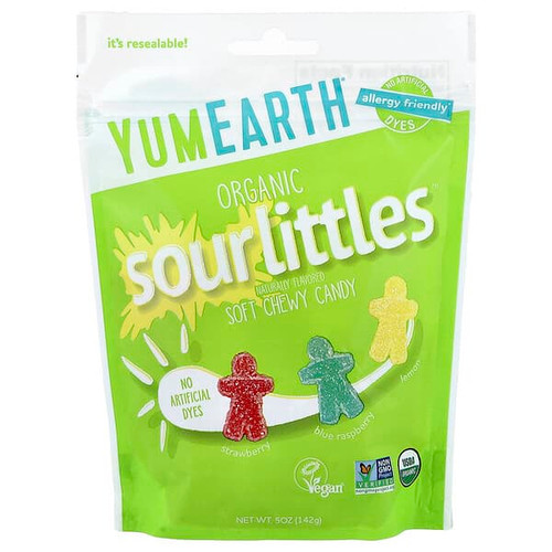 <img alt="YumEarth, Organic SourLittles, Soft Chewy Candy, Strawberry, Blue Raspberry, Lemon, 5 oz (142 g)" title="YumEarth, Organic SourLittles, Soft Chewy Candy, Strawberry, Blue Raspberry, Lemon, 5 oz (142 g),810165017221"