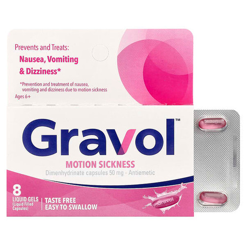 <img alt="Gravol, Motion Sickness, Ages 6+, 50 mg, 8 Liquid Gels" title="Gravol, Motion Sickness, Ages 6+, 50 mg, 8 Liquid Gels,022600001638"