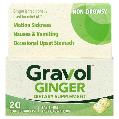 <img alt="Gravol, Ginger, 20 Coated Tablets" title="Gravol, Ginger, 20 Coated Tablets,022600001652"