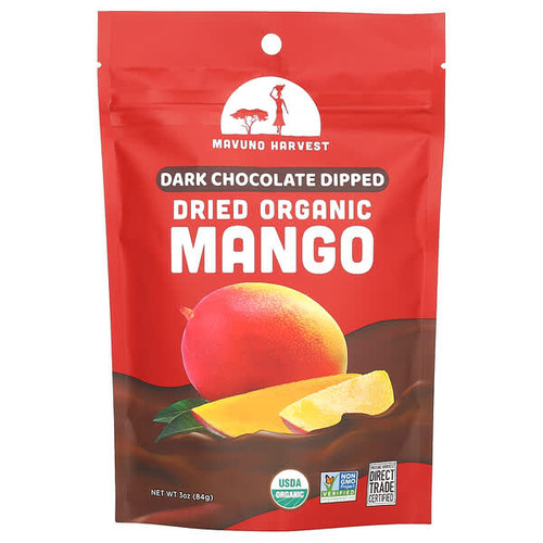 <img alt="Mavuno Harvest, Dried Organic Mango, Dark Chocolate Dipped , 3 oz (84 g)" title="Mavuno Harvest, Dried Organic Mango, Dark Chocolate Dipped , 3 oz (84 g),850031185296"